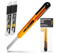 Instalguru Taglierino 9 mm Coltello Sicurezza Lama Segmentata Cutter Cartone Moquette Pacchi Multiuso Mini con 21x Lame di Ricambio Blocco Automatico