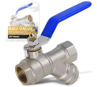 Instalguru Valvola A Sfera In Ottone 3/4'' Filettatura Femmina 30 Bar Con Filtro Magnetico A Y Tenuta Pressione Per Impianti Di Riscaldamento Acqua Potabile Chiusura Idraulica Raccordi