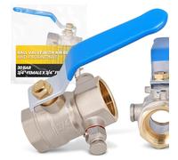 Instalguru Valvola A Sfera Ottone 3/4" Filettatura Femmina 30 Bar Valvola Intercettazione Sfiato E Tenuta A Sacco Riscaldamento Acqua Potabile Idraulica Raccordi