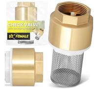 Instalguru Valvola Di Non Ritorno Ottone 1/2'' Valvola A Piede Pompa Aspirazione Cestello Inox Filtro Per Pompa Fornitura Idraulica Installazione Acqua