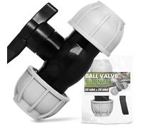 Instalguru Valvola Sfera Tubo PE 25 mm PN10 Rubinetto Arresto Raccordo Compressione Irrigazione Giardino Polietilene Connettore Rapido Giunzione Idraulica Stringere Sistema