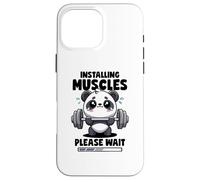 Installazione Muscoli Prego Attendere Panda Sollevamento Palestra Citazione Panda Custodia per iPhone 16 Pro Max