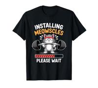 Installing Meowscles Cat Workout Design Fitness Barbel Maglietta