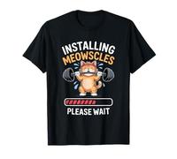 Installing Meowscles Cat Workout Design Fitness Barbel Maglietta