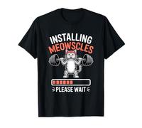 Installing Meowscles Cat Workout Design Fitness Barbel Maglietta