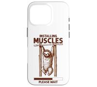 Installing Muscles Please Wait Sloth Tirare su Bradipo Custodia per iPhone 16 Pro