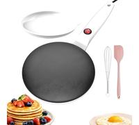 Instant 8" Electric Crepe Maker Quick Heat,Fully Automatic Pancakes Pan, Nonstick Portable Pancakes Griddle,Pancakes Tortillas Perfect for Kitchen Breakfast (White)