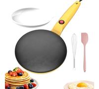 Instant 8" Electric Crepe Maker Quick Heat,Fully Automatic Pancakes Pan, Nonstick Portable Pancakes Griddle,Pancakes Tortillas Perfect for Kitchen Breakfast (Yellow)
