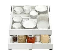 Instant Adhesive Mount - Effortless Slide Basket, Compact Design for Narrow Space Utility, Industrial Strength Glue, Gliding Storage Drawer with Whisper Quiet Smooth Track System Universal Pantry Tray