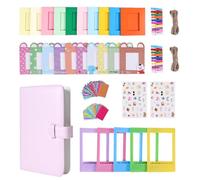 Instant Camera Accessories Bundle Compatible with Fujifilm Instax Mini 9 8 11 12 70 90 Camera Include Mini Photo Album, Film Frames, Wall Hang Frames, Border Stickers (Rosa)