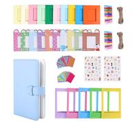 Instant Camera Accessories Bundle Compatible with Fujifilm Instax Mini 9 8 11 12 70 90 Camera Include Mini Photo Album, Film Frames, Wall Hang Frames, Border Stickers (Blu)