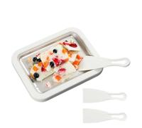 Instant Dessert Plate, Instant Ice Cream Maker Plate, Rolled Ice Cream Tray, Homemade Yogurt Roll Maker Pan with Two Spatulas, Fast Freezing, Fun DIY Treat Station Suitable Family Gatherings