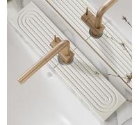 Instant Drying Stone Mat for Kitchen and Bathroom Sink, Splash Guard - White, Small