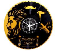 Instant Karma Clocks | Orologio Da Parete | Barber Shop | Barbiere | Parrucchiere | Colore Nero e Oro | Doppio Vinile |Salone Bellezza 30cm