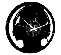 Instant Karma Clocks | Orologio da Parete Deejay con Silhouette e Cuffie | Design Moderno in Vinile Nero | Arredo Creativo per Studio Musicale, DJ Booth o Cameretta