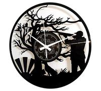 Instant Karma Clocks | Orologio da Parete | Design Cacciatore con Fucile e Albero al Tramonto | Idea Regalo per Amanti della Natura Outdoor e Vita di Caccia