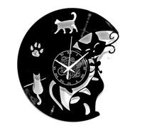 Instant Karma Clocks | Orologio da Parete Gatto con Zampette e Silhouette Elegante | Stile Creativo per Amanti dei Felini