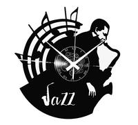 Instant Karma Clocks | Orologio da Parete Jazz Sax | Design Artistico con Musicista e Note | Arredo per Appassionati di Musica Studio Bar Salotto Lounge o Sala Prove