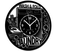 Instant Karma Clocks | Orologio Da Parete | Lavanderia | Lavatrice | Stanza per il Bucato | Panni | Attrezzatura Negozio Lavasecco