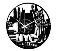 Instant Karma Clocks | Orologio da Parete New York City NYC | Skyline Statua della Libertà USA Design Iconico | Arte Murale Moderna per Appassionati di Viaggi e Cultura Americana