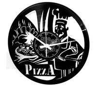 Instant Karma Clocks | Orologio da Parete Tema Pizzeria con Pizzaiolo e Forno a Legna | Design Artistico su Vinile per Arredare Cucina, Ristorante, Locali o Regalare agli Amanti della Pizza
