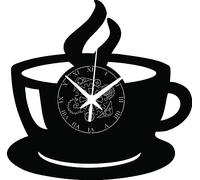 Instant Karma Clocks ➤ Tazza Caffè ➤ Orologio in Vinile da Parete Bar Pasticceria Torrefazione Caffe Ristorante Nero 30x30cm
