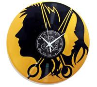 Instant Karma Orologio da Parete Disco Doppio in Vinile LP 33 Giri Capelli Taglio Parrucchiere Barbiere Barber Shop (Oro)