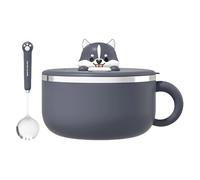 Instant Noodle Bowl,Spoon Kitchenware Heat Insulation - 19x13cm Noodle Maker Bowl With Lid | Easy Stirring Access For Kitchen College Dorm Apartment Dining Room Students