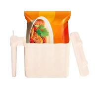 Instant Noodle Cup - Porta cibo, senza risciacquo, con coperchio, simpatica istantanea con design a orecchie di gatto, drenaggio, vassoio per forchette e manico | per dormitorio studentesco