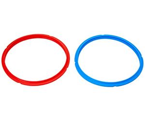 Instant Pot Confezione da 2 anelli di guarnizione, anello interno per pentola a pressione elettrica, non tossico, senza BPA, pezzi di ricambio, rosso/blu, 5 e 6 QT