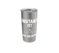 Instant Vet. Just Add Coffee! Funny Coffee, Pulse/ECG Bicchiere termico in acciaio inox doppia parete