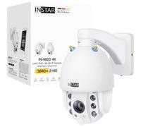 INSTAR IN-9820 4K telecamera da esterno bianca, WLAN/LAN/PoE, PTZ 5x, HomeKit, rilevamento persone, visione notturna, audio 2 vie, PIR, WPA3, NDAA/TAA