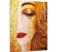 Instarry 5D Kit Diamond Painting Grandi Dimensioni La Ragazza Delle Lacrime d'oro Klimt Artigianato per Decorazioni Parete 75x50 cm