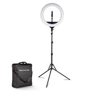 Instarter Ring light a LED con treppiedi, Luce ad anello orientabile a 180°, Lampada per video da 60 W bicolore, illuminazione regolabile