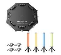 Instarter Spectar Tubi LED RGB + Supporto Set di 4 luci video RGB creative 10 W bicolore con funzione magnetica e supporto multiplo per barre LED