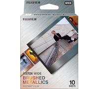 Instax Fujifilm WIDE Film, Pellicola Istantanea, Formato Wide, 62 x 99 mm, Confezione da 10 Foto, Brushed Metal Border