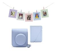 instax Mini 12 kit di accessori, custodia per fotocamera, album fotografico, carte da appendere e picchetti, blu pastello