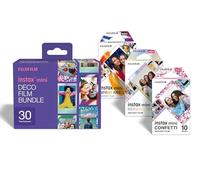 instax mini DECO film bundle pellicole, 30 scatti, 3 pacchi da 10 scatti, motivo bordo Confetti, Mermaind Tail e Spray Art