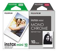 instax mini pellicola istantanea, bordo bianco, confezione da 10 scatti, adatto per tutte le mini fotocamere e stampanti instax & mini pellicola istantanea Monocromatica, confezione da 10 scatti