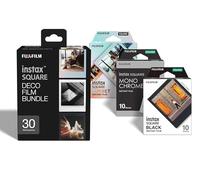 instax SQUARE DECO film bundle pellicole, 30 scatti, 3 pacchi da 10 scatti, motivo bordo Black, Sunset e pelicole Monchrome