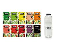 INSTICK Bevanda istantanea senza zucchero (Bundle S Classico + Borraccia Tritan 1L) 10x12 stick - per 0,5-1 l - Vegana, con vitamina C, a basso contenuto calorico