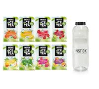 INSTICK bevanda istantanea senza zucchero (confezione tè freddo + borraccia Tritan 1L) 8x12 bustine - per 0,5-1 l - vegana, con vitamina C e a basso contenuto calorico