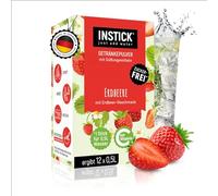 INSTICK Bevanda istantanea senza zucchero (Fragola) - 1 confezione per 12 x 0,5-1 L - Polvere per bevande vegane a basso contenuto calorico e vitamina C - Polvere istantanea
