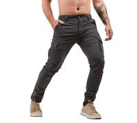Instinct I Pantaloni Uomo Cargo Tasconato Slim Fit - con Tasche Laterali, Tasconi con Zip e Bottoni, Multitasche Elasticizzati, Tattici e Militari, Comodi e Resistenti per Lavoro 50, Grigio KN-220