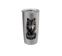 Instinct Wolf Glam Animal Statement Trend Bicchiere termico in acciaio inox doppia parete