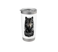 Instinct Wolf Glam Animal Statement Trend Bicchiere termico in acciaio inox doppia parete