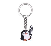 INSTITIZER Portachiavi a forma di pinguino con coltello e pinguino, accessori portachiavi in PVC in gomma morbida, ornamenti per borse pendenti, bomboniere, per amanti dei pinguini, feste a tema