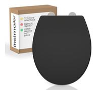 instmaier Helma | Copriwater con chiusura ammortizzata | Nero opaco | Forma ovale | Termoindurente | Sedile WC nero opaco | Sedile WC con Quick Release
