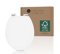 instmaier sedile per wc bianco | sedile per wc bianco con chiusura ammortizzata | coperchio del sedile per wc in legno MDF | testato sostenibile con certificazione FSC | facile manutenzione