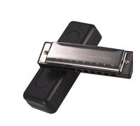 Instruments De Musique Harmonica Armonica a bocca diatonica in chiave di Do con ance in ABS superficie a specchio 10 fori armonica blues per principianti(Black)